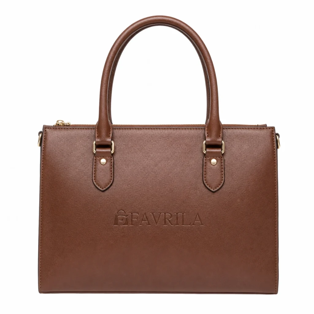 Brown Structured Satchel Handbag