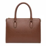 Brown Structured Satchel Handbag