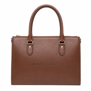 Brown Structured Satchel Handbag