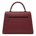 Favrila Women’s Burgundy Flap-Top Structured Satchel Handbag - Image 2