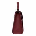 Favrila Women’s Burgundy Flap-Top Structured Satchel Handbag - Image 3