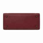 Favrila Women’s Burgundy Flap-Top Structured Satchel Handbag - Image 4