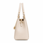 Favrila Women’s Cream Handbag with Gold-Charm - Image 3