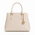Cream Handbag with Gold-Charm
