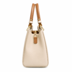 Favrila Women’s Cream Handbag with Shoulder Strap - Image 3