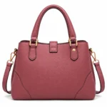 Favrila Women’s Dusty Rose Structured Satchel Handbag with Tassel Charm - Image 2