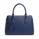 Navy Blue Handbag with Double Handles