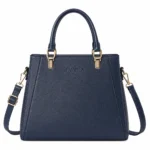 Blue Structured Satchel Handbag