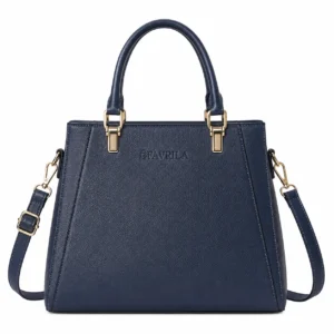 Blue Structured Satchel Handbag