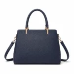 Favrila Women’s Navy Blue Structured Satchel Handbag with Shoulder Strap - Image 2