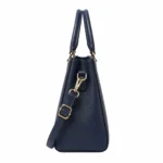 Favrila Women’s Navy Blue Structured Satchel Handbag with Shoulder Strap - Image 3