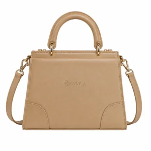Tan Structured Satchel Handbag