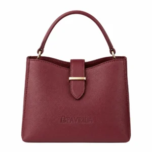 Wine Red Structured Top Handle Satchel Handbag