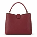 Favrila Women’s Wine Red Structured Top Handle Satchel Handbag - Image 2