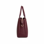 Favrila Women’s Wine Red Structured Top Handle Satchel Handbag - Image 4